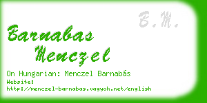 barnabas menczel business card