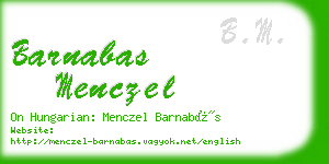 barnabas menczel business card